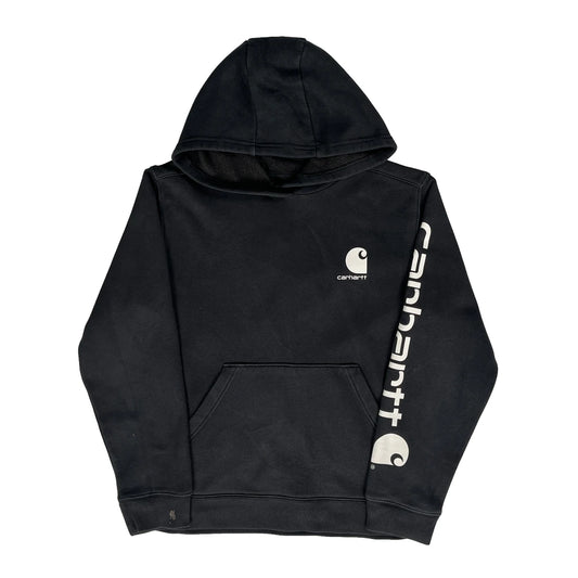 Vintage Spellout Carhartt Hoodie - XS Black Cotton