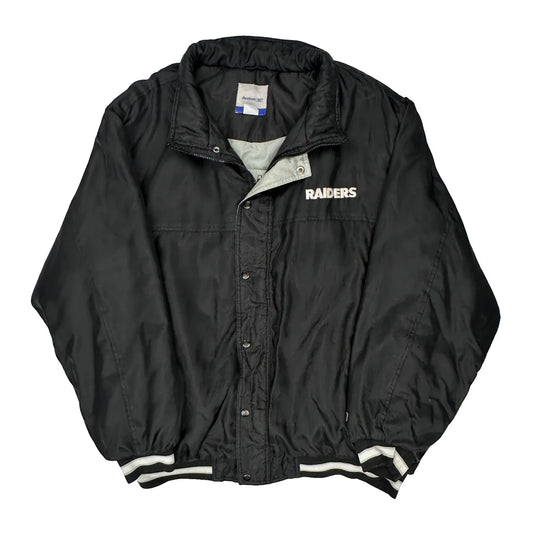 Vintage Raiders Reebok Football Jacket - XL Black Polyester