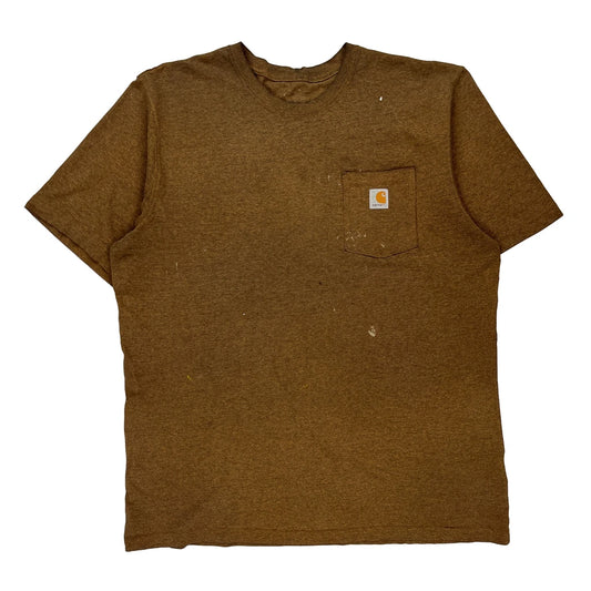 Workwear Carhartt Tall T-Shirt - XL Brown Cotton Blend
