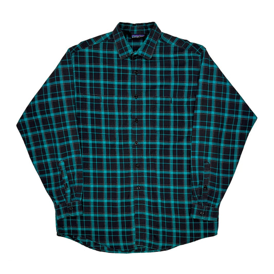 Patagonia Checked Flannel Shirt - Medium Black Cotton