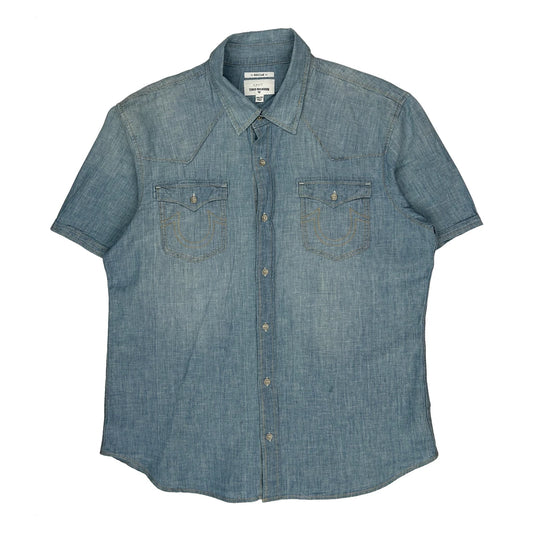 True Religion Denim Shirt - 2XL Blue Cotton