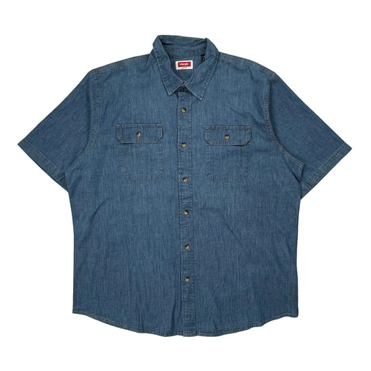Wrangler Denim Shirt - XL Blue Cotton
