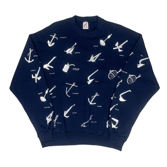 Anchor Designs Jerzees Graphic Sweatshirt - XL Navy Cotton