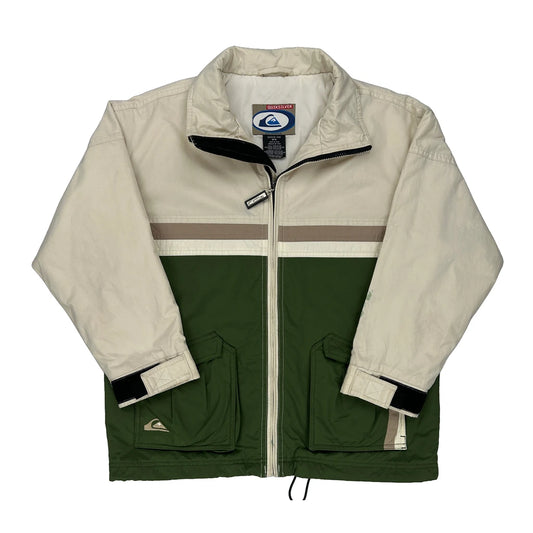 Boardwear Quiksilver Striped Ski Jacket - Medium Beige Nylon
