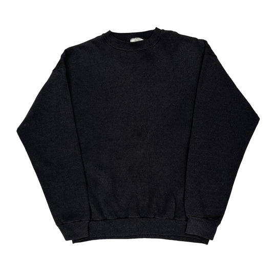 90S Blank Made In USA 20/20 Sweatshirt - Large Black Cotton