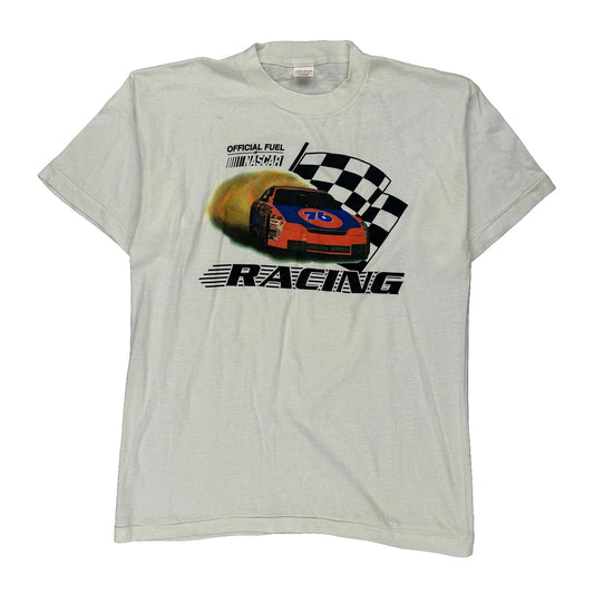 Nascar Hyland Single Stitch T-Shirt - Large White Cotton