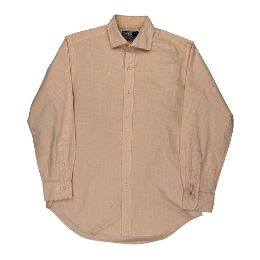 Polo By Ralph Lauren Checked Shirt - Medium Orange Cotton