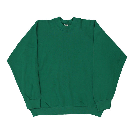 Vintage green Fruit Of The Loom Sweatshirt - womens x-large