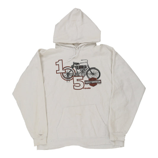 Vintage white Eureka, California Harley Davidson Hoodie - mens large