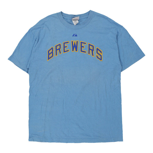 Vintage blue Milwaukee Brewers Majestic T-Shirt - mens large