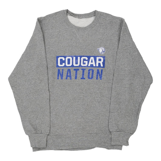 Vintage grey Cougar Nation Russell Athletic Sweatshirt - mens small