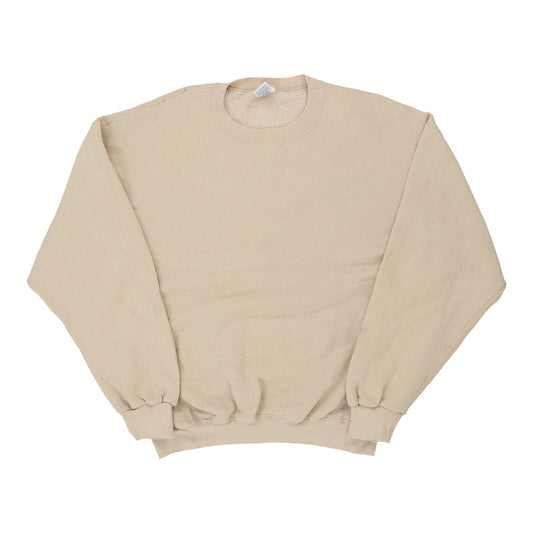 Vintage beige Russell Athletic Sweatshirt - mens x-large
