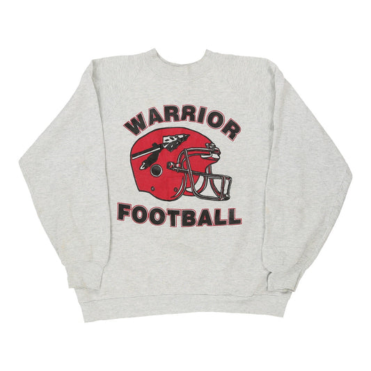 Vintage grey Made in USA Warrior Football Fruit Of The Loom Sweatshirt - mens large