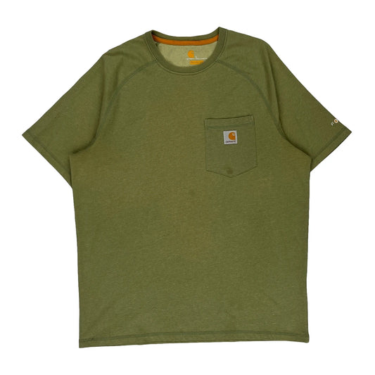 Carhartt T-Shirt - Large Green Cotton