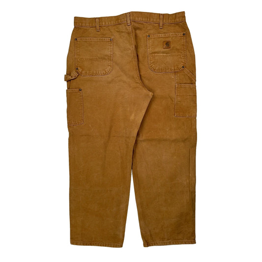 Vintage Carhartt B136 Brn Double Knee Carpenter Trousers - 38W 30L Brown Cotton
