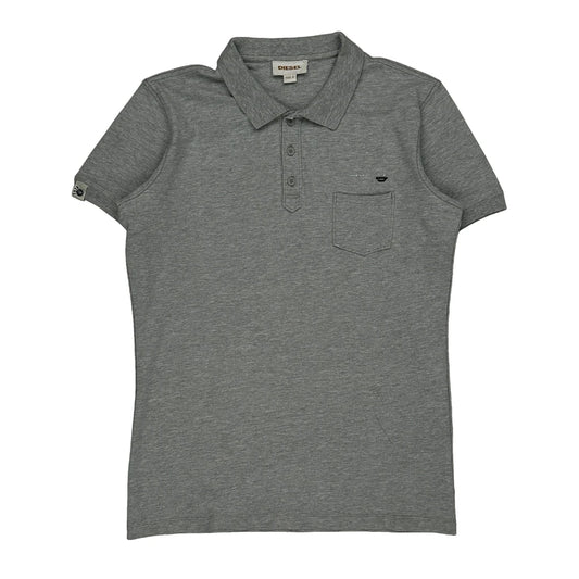 Diesel Polo Shirt - Small Grey Cotton