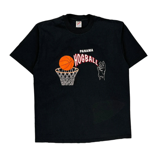 Made In USa Panama Hogball Jerzees Graphic T-Shirt - XL Black Cotton Blend