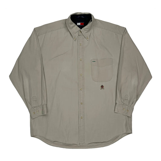 Tommy Hilfiger Shirt - Large Beige Cotton