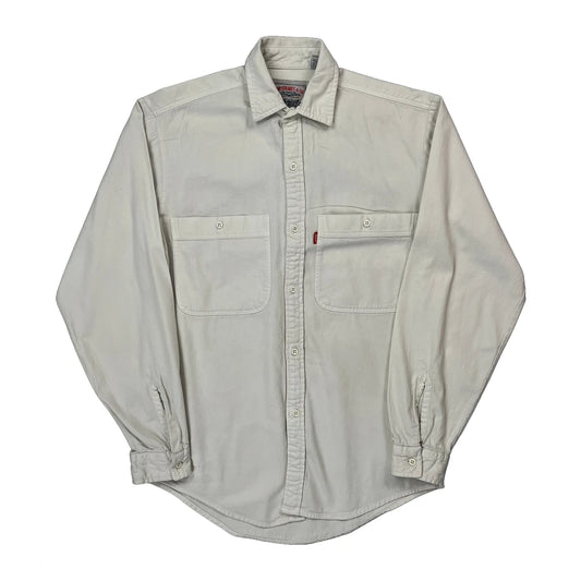 Vintage Levis Denim Shirt - Small White Cotton