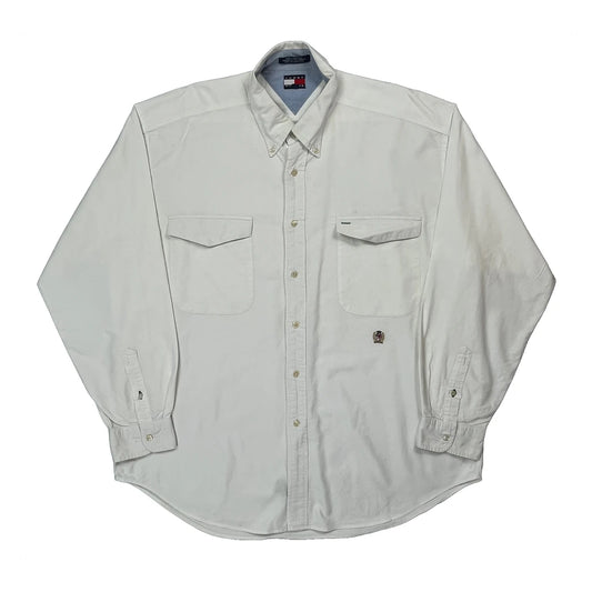 Vintage Tommy Hilfiger Shirt - XL White Cotton
