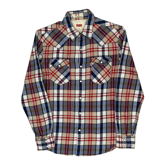 Levis Checked Flannel Shirt - Medium Multicoloured Cotton