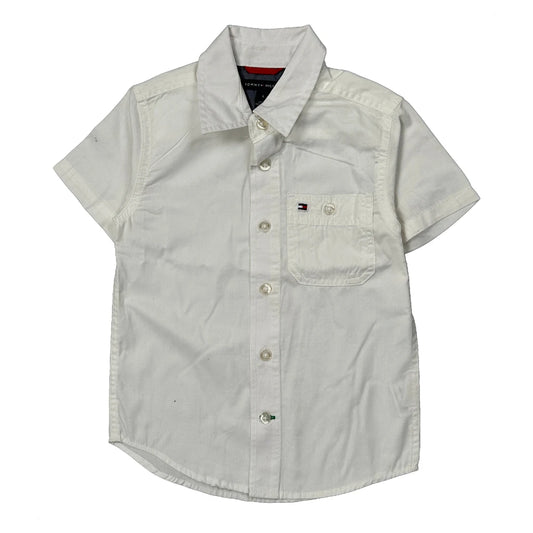 Vintage Age 4 Tommy Hilfiger Short Sleeve Shirt - XS White Cotton