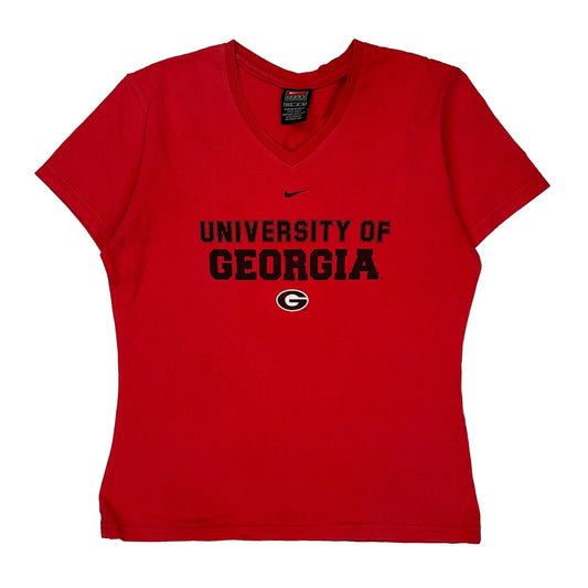 Age 8-10 University Of Georgia Nike College T-Shirt - Medium Red Cotton