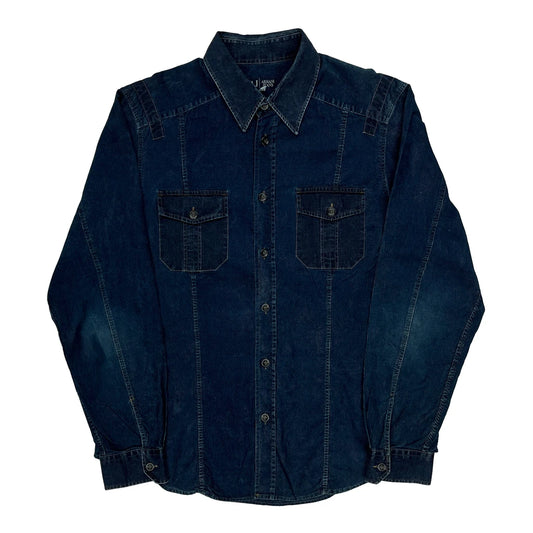 Vintage Armani Jeans Denim Shirt - 2XL Blue Denim