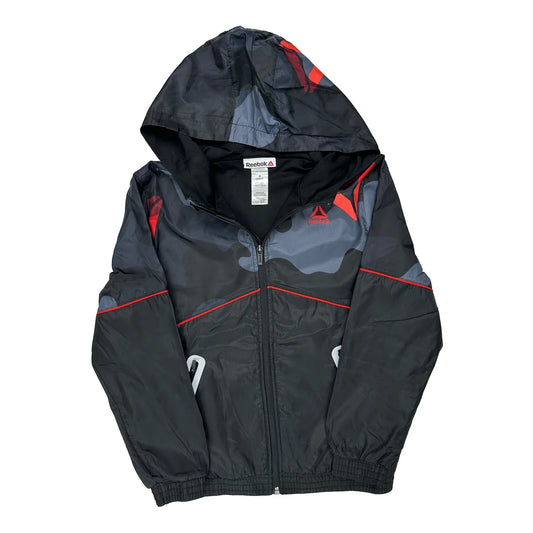 Vintage Age 8 Reebok Camo Windbreaker - Medium Black Polyester