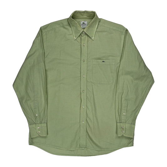 Vintage Lacoste Checked Shirt - Large Green Cotton