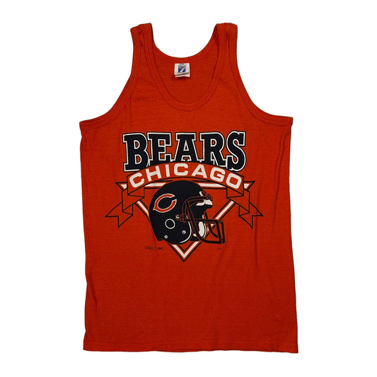 Chicago Bears Logo Athletics Nfl Vest - Large Orange Cotton