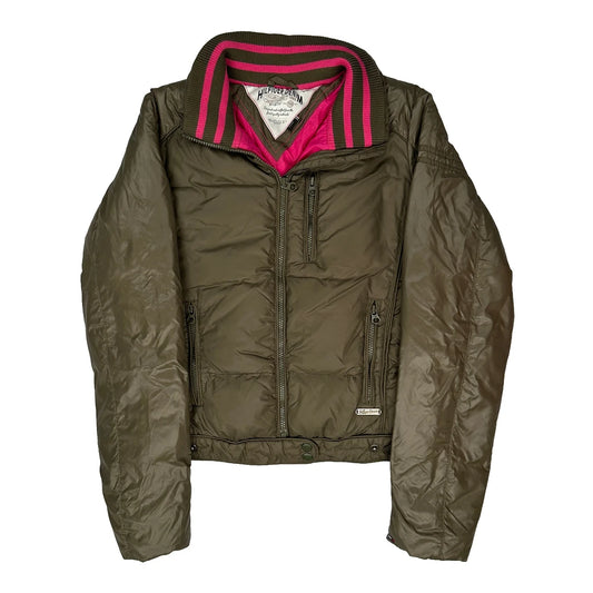 Vintage Hilfiger Denim Striped Puffer - Medium Green Polyester