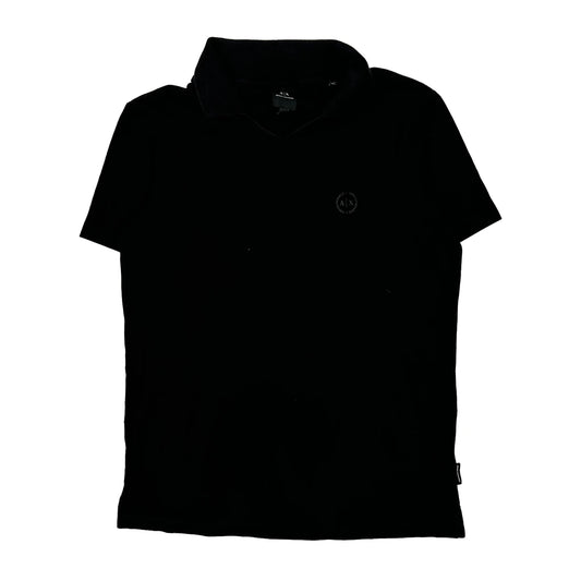 Armani Exchange Polo Shirt - Medium Black Cotton