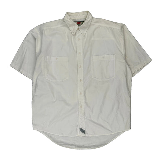 Levis Short Sleeve Shirt - Large White Cotton