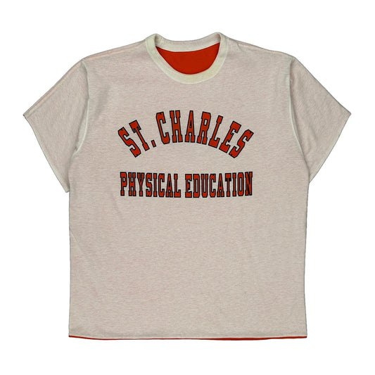 St. Charles Physical Education Unbranded Single Stitch T-Shirt - XL Red Cotton