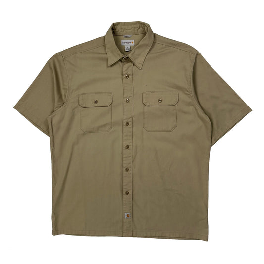 Carhartt Short Sleeve Shirt - XL Beige Cotton