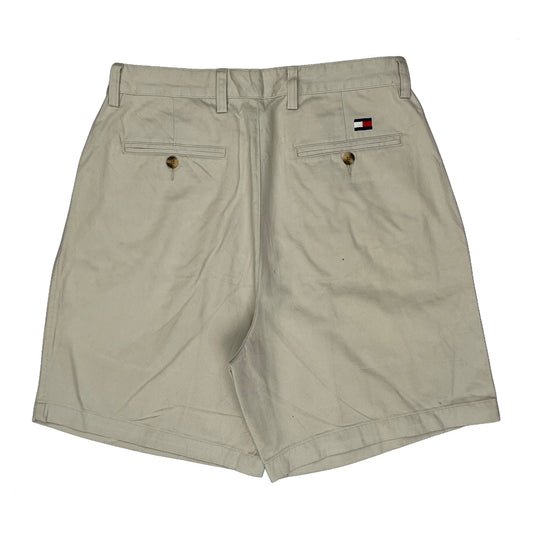 90S Tommy Hilfiger Pleated Chino Shorts - 31W 6L Beige Cotton