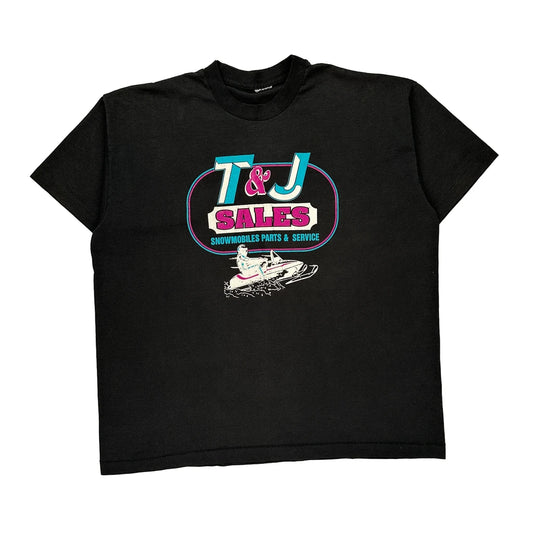 Unbranded Single Stitch T-Shirt - XL Black Cotton