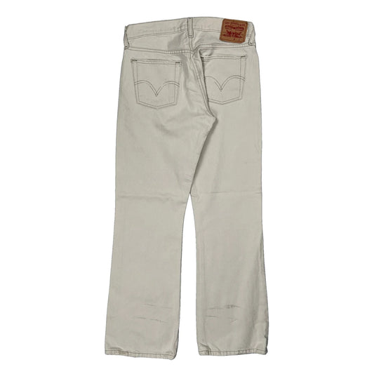 Low Levis Boot Cut Jeans - 30W UK 10 Cream Cotton