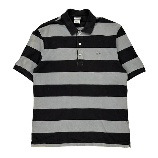 Lacoste Striped Polo Shirt - Large Black Cotton