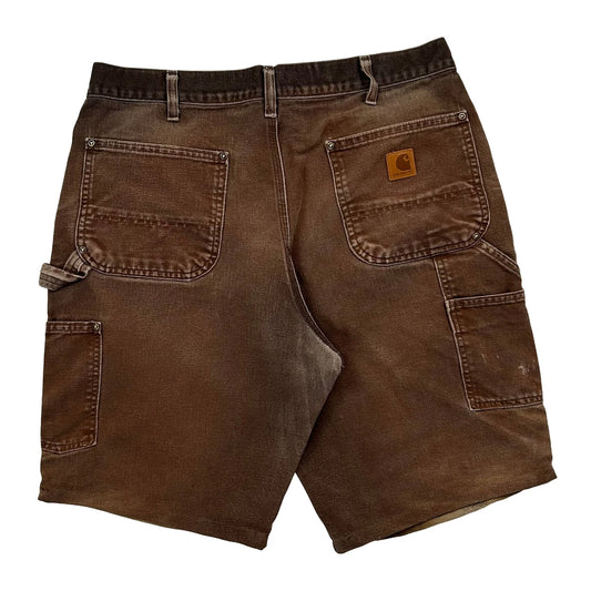 Vintage Carhartt Double Knee Carpenter Shorts - 34W 11L Brown Cotton