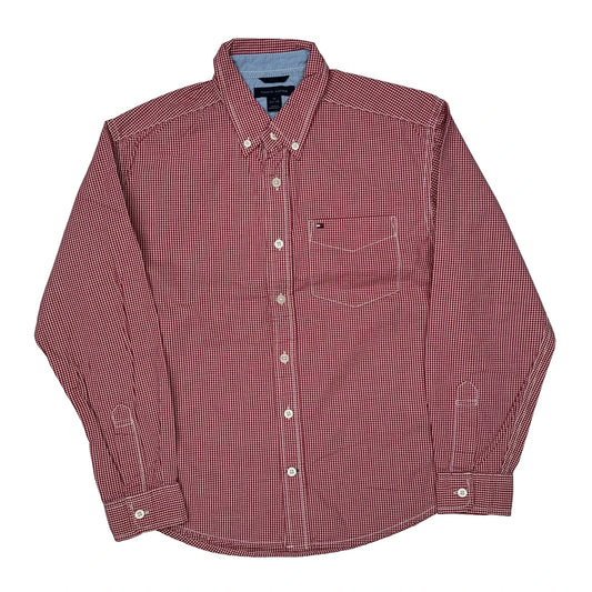 Age 12-14 Tommy Hilfiger Checked Shirt - Medium Red Cotton