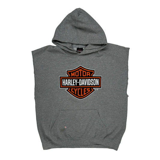 Vintage Oconomowoc, Wi Harley Davidson Graphic Hoodie - XL Grey Cotton Blend