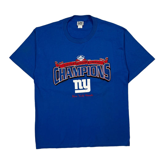 New York Giants Lee Sport Nfl T-Shirt - Large Blue Cotton