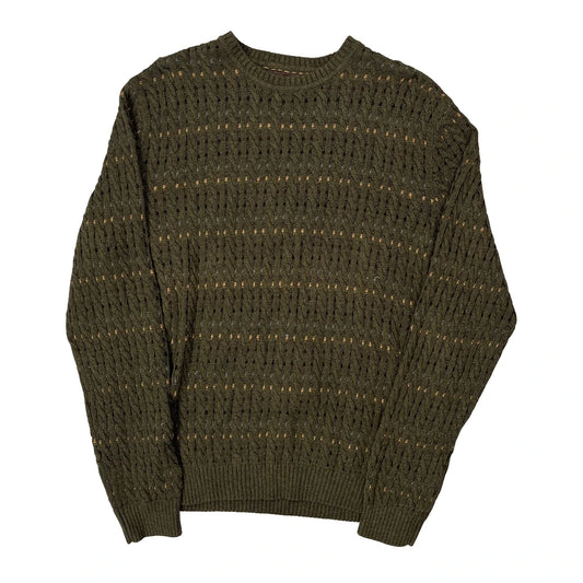 Vintage Tasso Elba Argyle Jumper - Medium Green Cotton