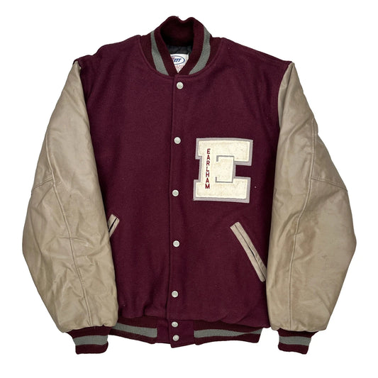 Earlham Neff College Varsity Jacket - XL Beige Leather