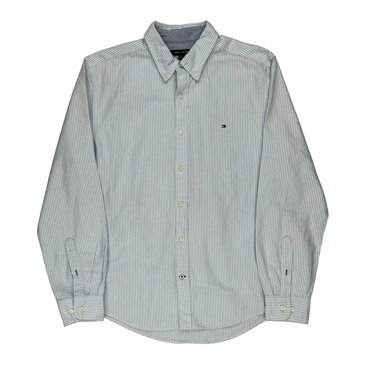 Tommy Hilfiger Striped Shirt - Large Blue Cotton