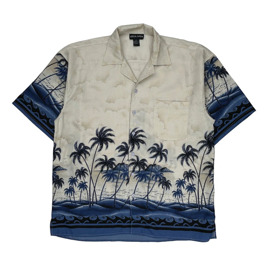 Oscar Misa Hawaiian Shirt - XL Blue Polyester