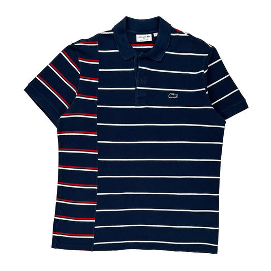 Lacoste Striped Polo Shirt - Large Navy Cotton