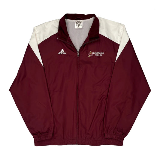 Track & Field Adidas Jacket - Small Burgundy Polyester